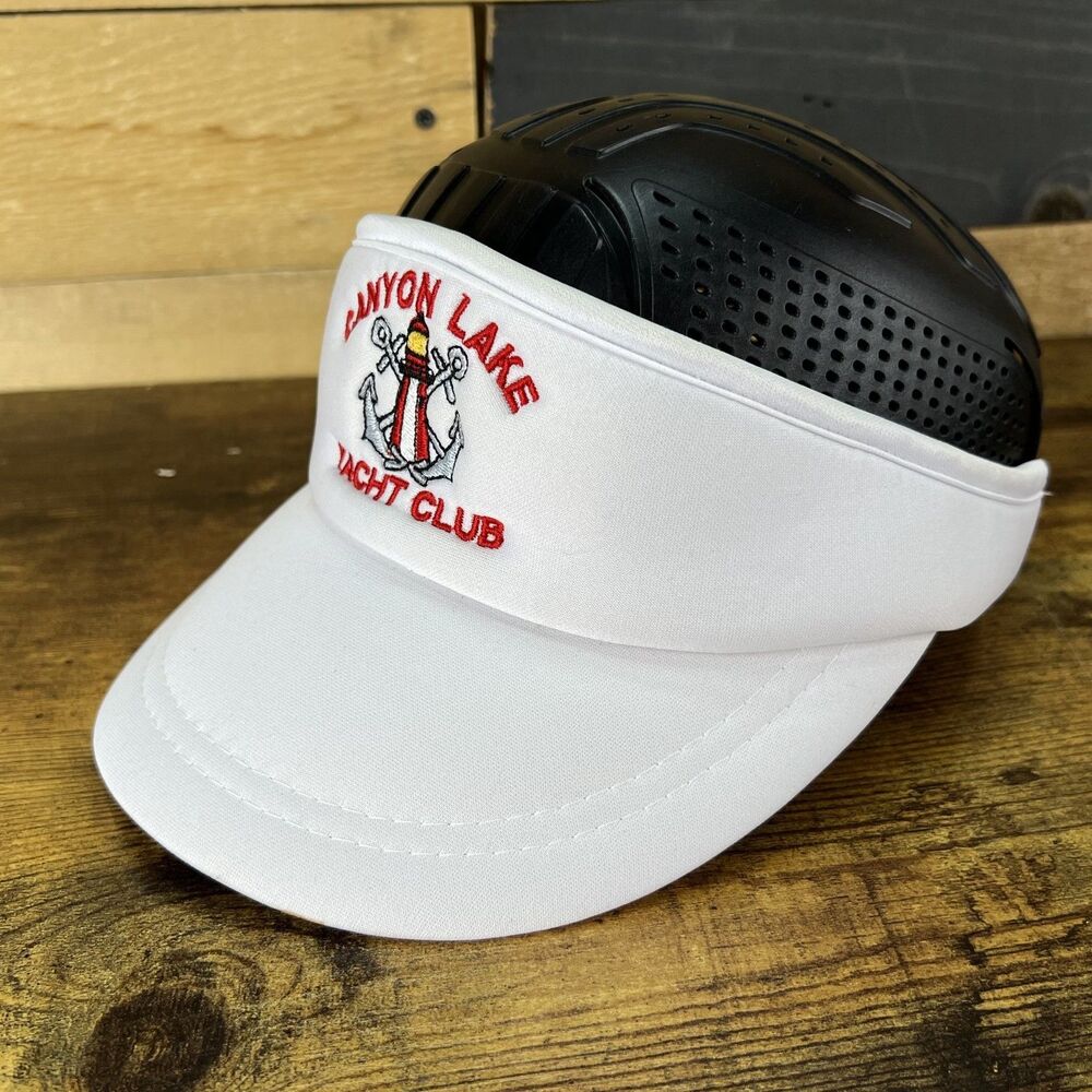 Canyon Lake Yacht Club White Vintage Otto Adjustable Hat Visor